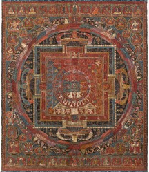 Yogambara (Buddhist Deity): (Three Faces, Six Arms)