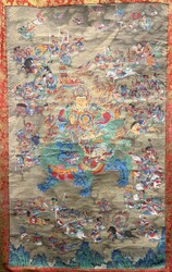 Vaishravana (Buddhist Protector): Riding a Lion