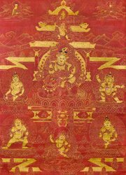 Vaishravana (Buddhist Protector): Riding a Lion