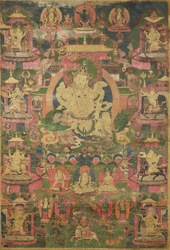 Vaishravana (Buddhist Protector): Riding a Lion