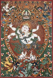 Mahakala (Buddhist Protector): Shadbhuja, Sita (White, Shangpa)